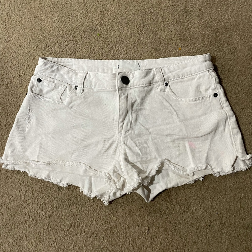 White Jean shorts